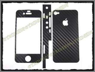 Iphone 4 i phone 4 Black Carbon Fiber Full Skin Sticker protect easy 