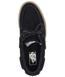NEW VANS ZAPATO DEL BARCO SUEDE BLACK GUM SNEAKERS MENS BOAT SHOES ALL 