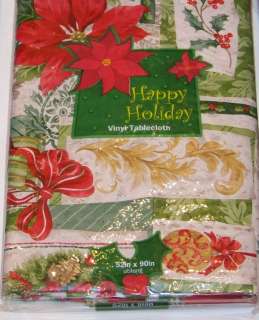 Christmas Holiday Winter Vinyl Tablecloth 12 Styles 2 Sizes U Pick 