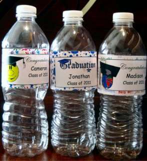 75 Graduation Personalized Water Bottle Labels Favors  