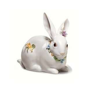    Lladro Attentive Bunny with Flowers Sculpture