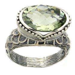 Sterling Silver Prasiolite Textured Ring  