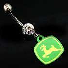 Green Yellow Tractor Belly Navel Ring 14G 316 SS New  