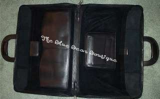 Cole Haan Black Leather Business Zip Close Briefcase Bag