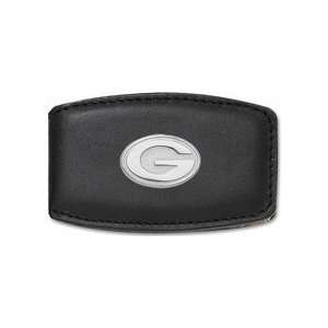 com Green Bay Packers 5/8 Sterling Silver G on Black Leather Money 