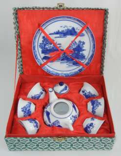 Miniature TEA SET Classic BLUE & WHITE Mint in Box  