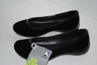 NWT CROCS LILY WINTER BLACK 7 8 10 velvet flats shoes  
