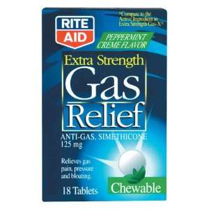 Rite Aid Extra Strength Gas Relief, Chewable, Peppermint Creme Flavor 