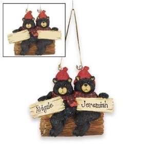Personalized Black Bears Ornament   Two Bears   Party Decorations 