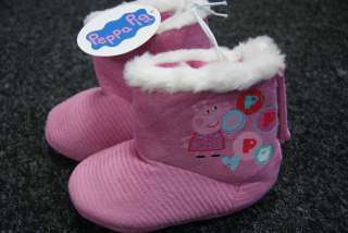 PINK PEPPA PIG WARM AND COSY SLIPPER BOOTS SIZES 4 5 6 7 8 9 10 BNWT 