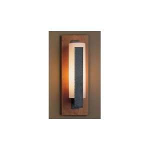   H65 Vertical Bar 1 Light Wall Sconce in Natural Iron with Stone glass