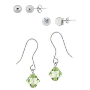   Stud Earrings and Swarovski Elements Aurorae Boreale Stud Earrings Set