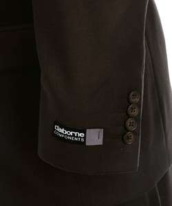 Claiborne Mens Olive 3 button Wool Suit  