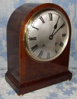English EMPIRE Antique Inlaid Mahogany Bracket Mantel Clock (65 