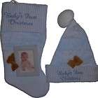   First Christmas Stocking & Santa Hat Set with Holiday Photo Holder
