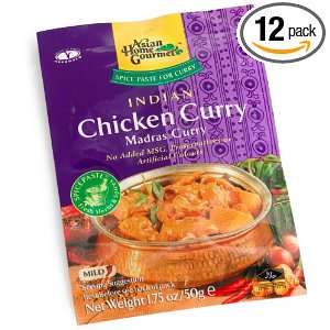 Asian Home Gourmet Chicken Curry, 1.75 Ounce Packages (Pack of 12 