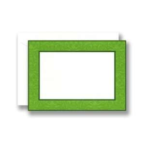  Green Damask Pattern Border Note