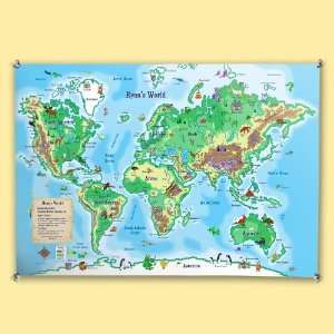  Kidlandia Whimsical World Map Large Poster