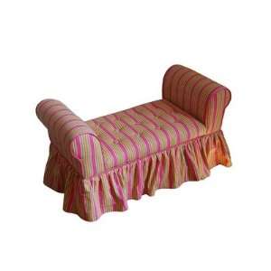  Decorative Storage Bench in Pink Strip