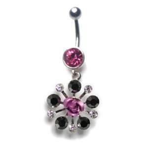  Dangling Flower Belly Button Ring   Belly31 Jewelry