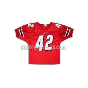  Red No. 42 Game Used Indiana Sports Belle Football Jersey 