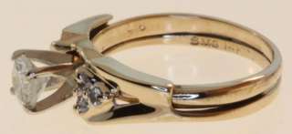   gold .58ct diamond engagement ring wedding band wrap bridal set  