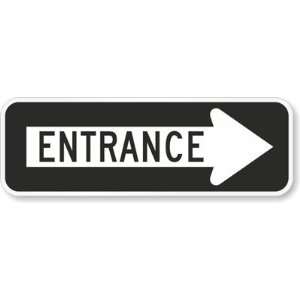  Entrance (with Right Arrow) Aluminum Sign, 24 x 8 