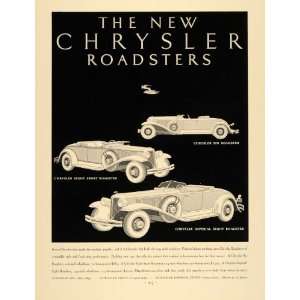  1931 Ad Chrysler Six Imperial Sport Roadster Vehicle 