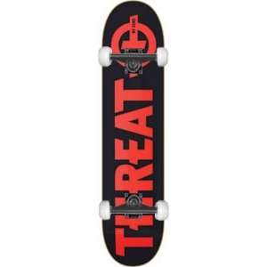  Threat Standard Complete Skateboard   7.75 Black/Red w 