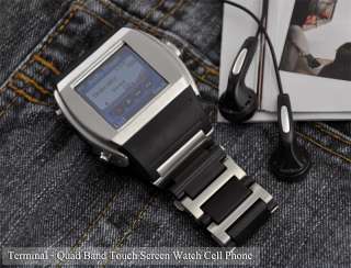 Terminal   Quad Band Touch Screen Watch Cell Phone Latest 2012  