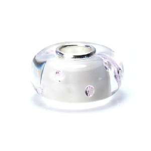 Bella Fascini White Core & Pink Dot Cubic Zirconia in Crystal Clear 