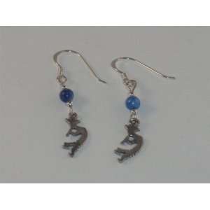   Hook Earrings   Blue Bead   ER 0091 