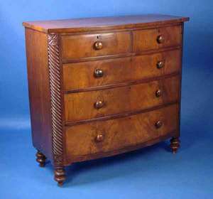 Antique Victorian Mahogany Bowfront Chest of Drawers  