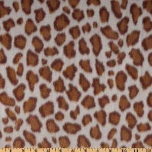  60 Wide Fleece Leopard Grey/Brown Fabric By The Yard 