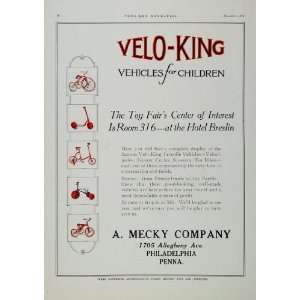  1926 Ad Velo King Children Scooter Tricycle Velocipede 