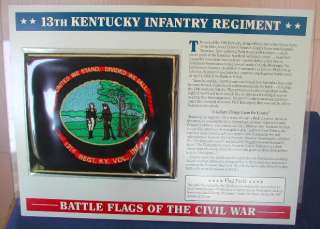 13th Kentucky Infantry Regiment Civil War Flag Patch  