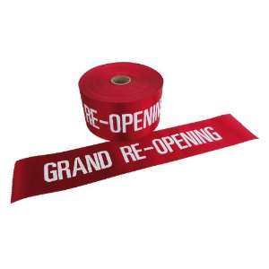  4 Wide Red with White Letters   GRAND RE OPENING Ribbon 