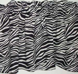 Zebra Print Fabric Valance Curtain  
