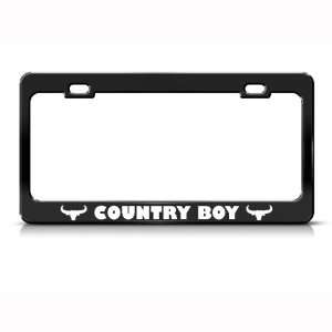  Country Boy Cowboy Cow Rebel Metal license plate frame Tag 