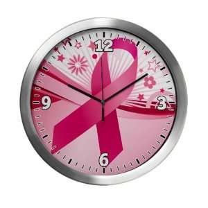  Modern Wall Clock Cancer Pink Ribbon Waves Everything 