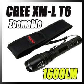   LM Zoomable CREE XML XM L T6 5 Modes Focus LED Flashlight Torch  