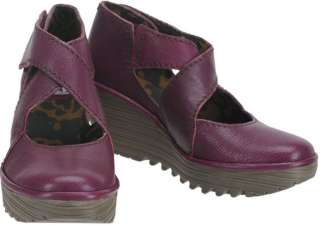 Fly london Yogo Purple Leather Womens New Wedge Shoes  