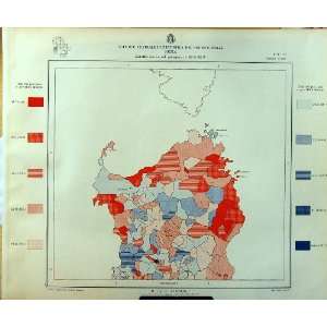   1929 Colour Map Italy Statistics Births Sassari Nouro
