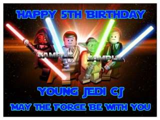   Frosting Image Star Wars Lego Figures Darth Luke Leia Birthday  