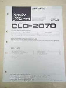   Service Manual~CLD 2070 CD/CDV/LD Player~Original~Repair  