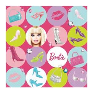  Barbie All Dolled Up Luncheon Napkin, 6 1/2 x 6 1/2 Inches 