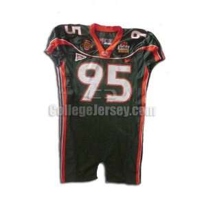  Green No. 95 Team Issued Miami Nike Football Jersey 