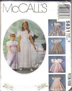 OOP McCalls Sewing Pattern Girls Dress Special Occasion Party Free 