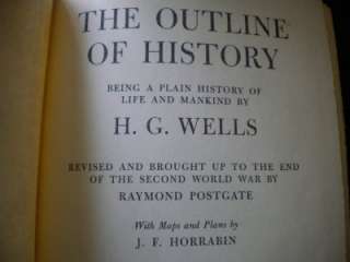 THE OUTLINE OF HISTORY H.G. Wells   p.1949 2 Vols  