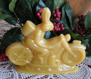  on Motorcycle Cast from Antique Chocolate Mold 100% Beeswax  